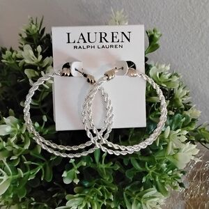 Ralph Lauren Twisted Two Tone  Hoop Earrings